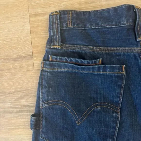 Levi’s Men’s Dark Blue Denim Carpenter Jeans Size 29 X 29 Classic Iconic Cotton - Picture 10 of 12